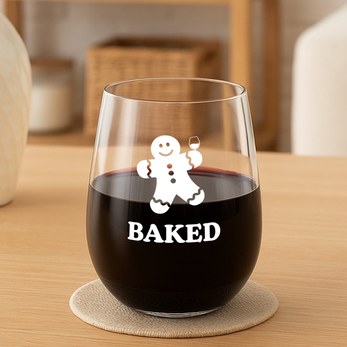 Funny Baked Gingerbread Wine Glass – Christmas Gift Idea
