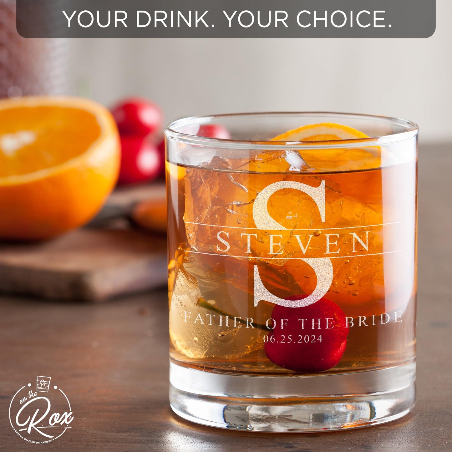 Personalized Groomsmen Whiskey, Bourbon Glass Gifts - Custom Groomsman Gift -Personalized Wedding Whiskey Glass - Groomsman Proposal - 11 oz Engraved Groomsmen Scotch Glass