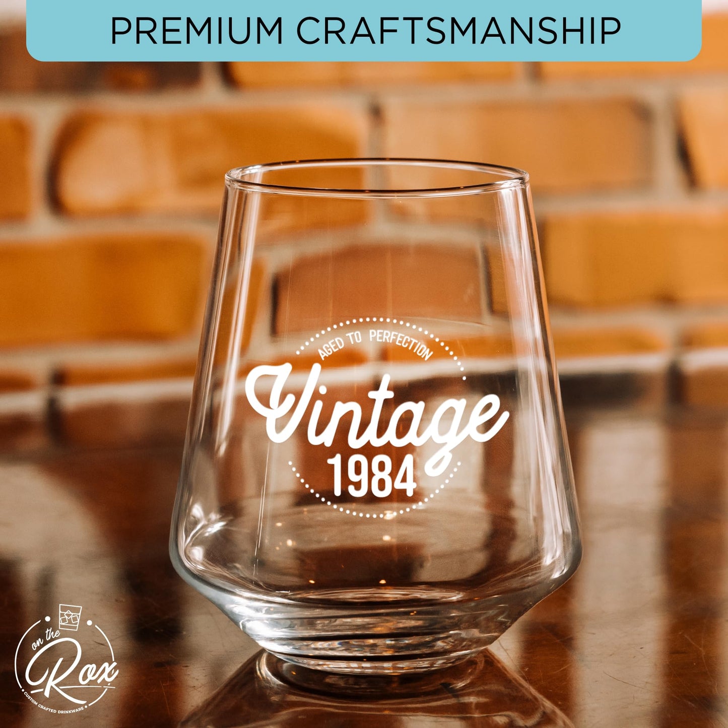 40th Birthday Gifts for Women and Men - 14oz Vintage 1983 40th Birthday Wine Glass - Dishwasher Safe Stemless Wine Glass for 40 Year Old Birthday Gifts for Women - 40th Birthday Gift Ideas -On the Rox