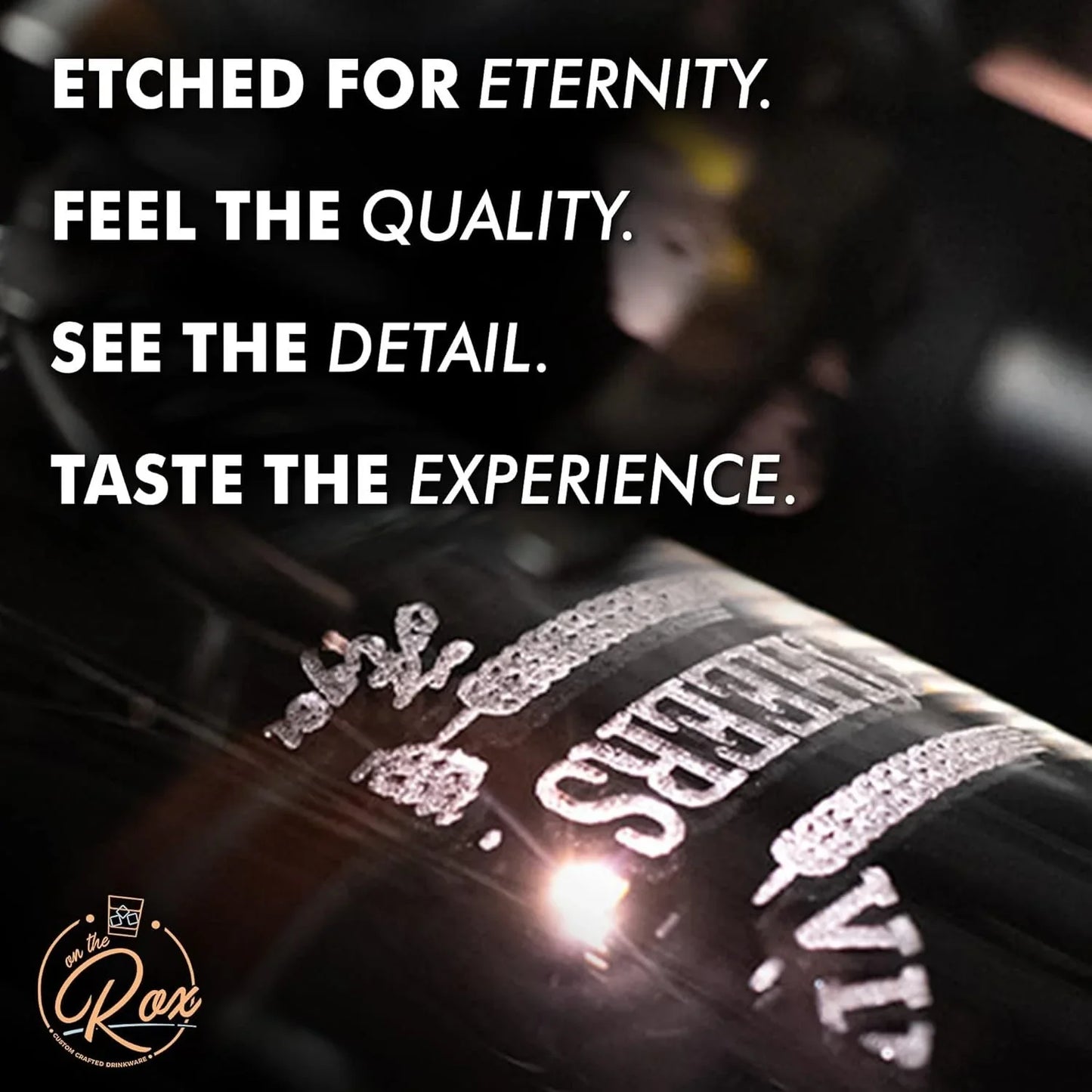 Personalized Whiskey Glass Gift for Men - 11 oz Engraved Split Monogram Glass for Whiskey, Bourbon, Scotch, Rocks, Brandy