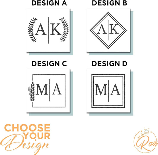 Engraved Split Monogrammed Whiskey Glass Set of 4 - Personalized Whiskey Gift for Men - Customized Cocktail, Bourbon, Scotch, Rocks Glass