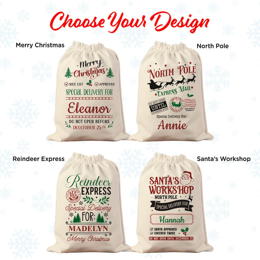 Personalized Santa Delivery Bag-Personalized Christmas Bags-Santa Sacks-Christmas Delivery Bag-Santa Gifts-Santa Decor-Santa Gift Bag