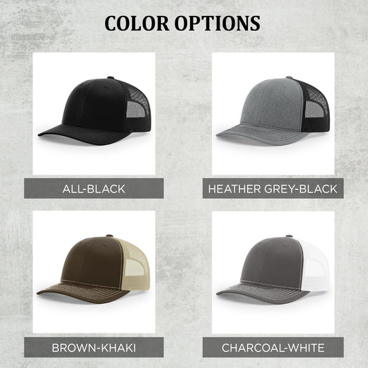 Personalized Dad Hat, Custom Engraved Patch Trucker Cap, Father's Day Gift from Kids, New Dad Birthday Gift, Distressed Snapback