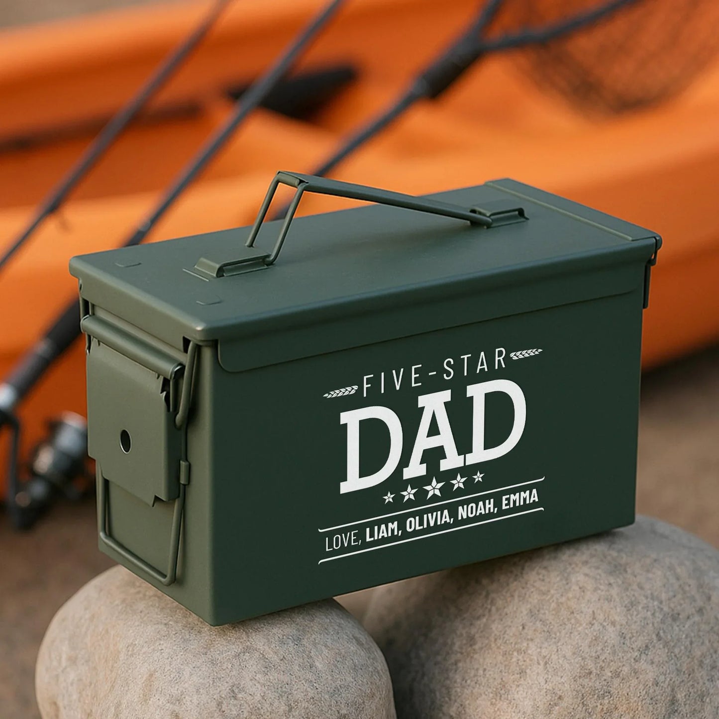 Personalized Ammo Box-Fathers Day Gift-Custom Ammo Box-Gifts For Dad-Step Dad Fathers Day Gift-Fathers Day Gift From Kids-Ammo Can