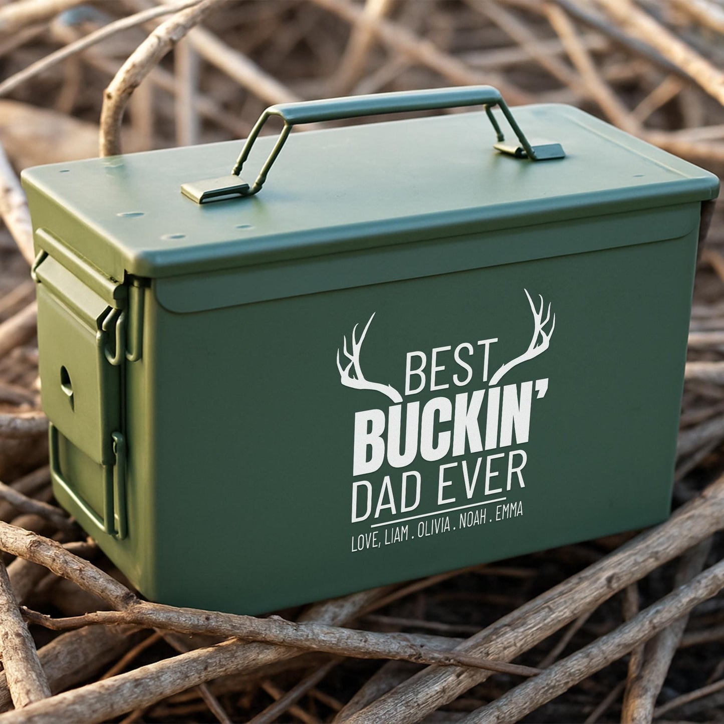 Personalized Ammo Box-Fathers Day Gift-Custom Ammo Box-Gifts For Dad-Step Dad Fathers Day Gift-Fathers Day Gift From Kids-Ammo Can