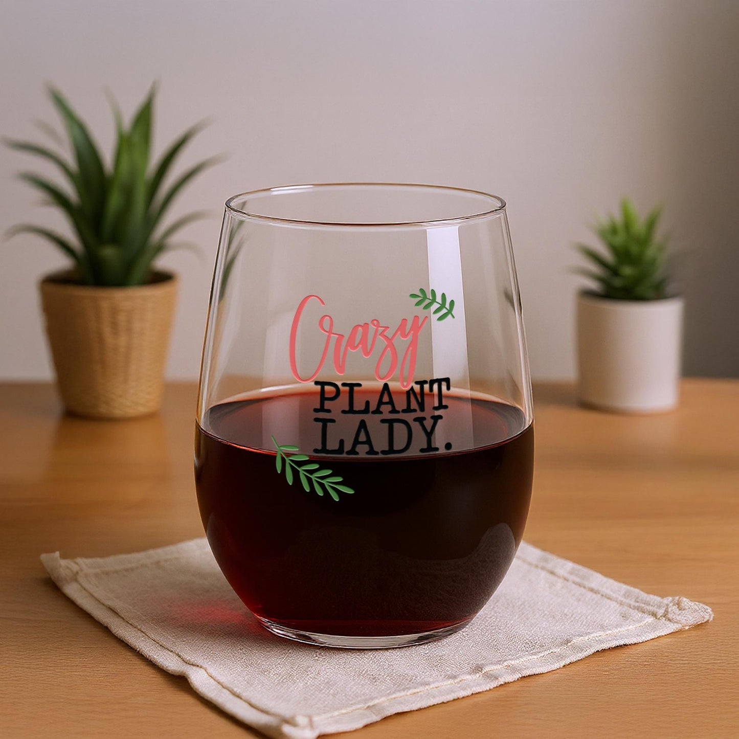 Succulent Wine Glasses-Crazy Plant Lady-What The Fucculent-Plant Lovers Gift Ideas-Gifts For Plant Lovers-Succulent Gift-Plant Mom-Cactus