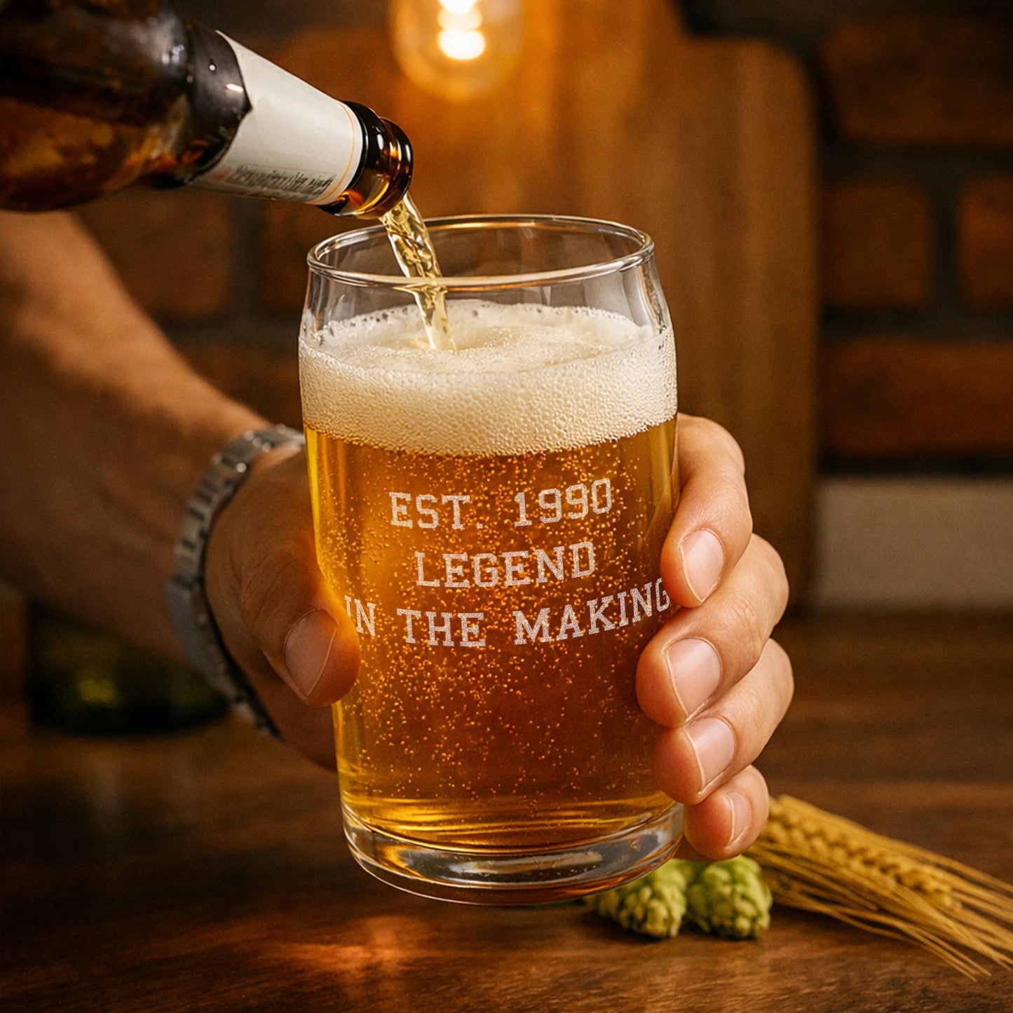 Custom Beer Glass, Personalized Gift for Him, Engraved Pint Glass, Groomsmen Gift, Pint Glasses for Dad, Personalized Glass Anniversary