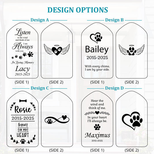 Personalized Pet Memorial Wind Chime-Dog Loss Gift-Custom Pet Sympathy Gift-Cat Memorial Gift-Rainbow Bridge Remembrance-Dog Funeral Gifts