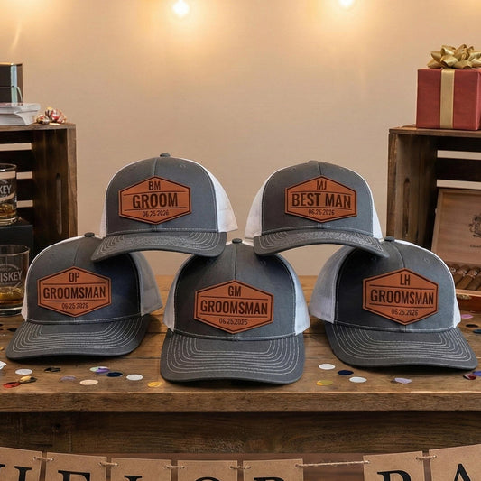 Custom Groomsman Hats-Wedding Party Hats-Bachelor Party Hats-Groomsman Patch Hats-Groomsman Proposal-Wedding Groomsmen Gifts-Groom Hat