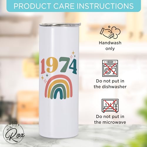 50th Birthday Tumbler Gifts For Women, Men - 20oz 1974 Tumbler Cup Gifts For Her