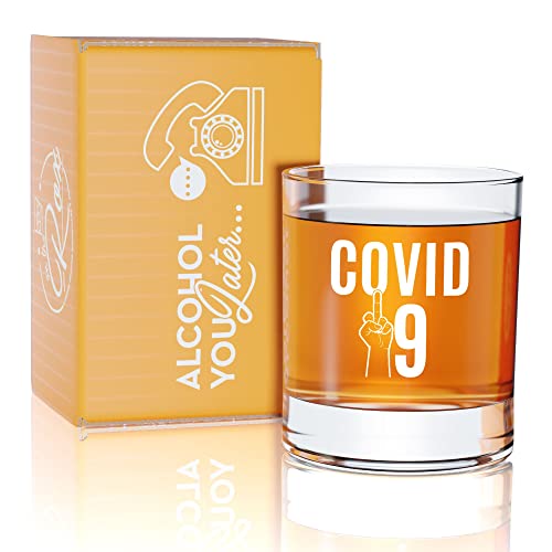 Funny Whiskey Bourbon Lowball Glass Gifts COVID-19 Exclusive
