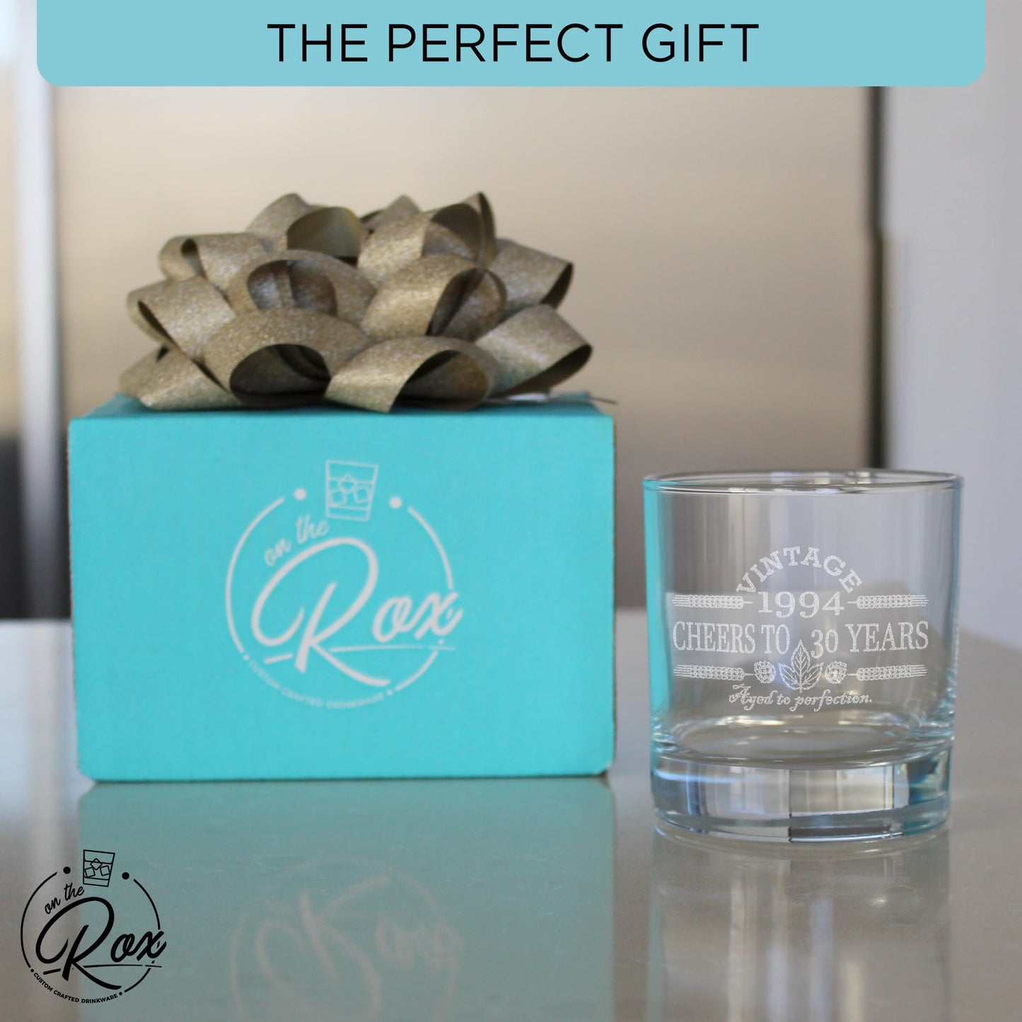 30th Birthday Gifts for Him - 11 oz Engraved Bourbon Glass - Vintage 1994 Cheers to 30 Year Old Birthday Gift for Men