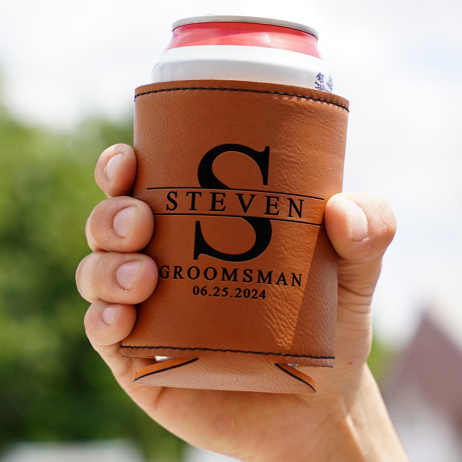 Leatherette Can Cooler