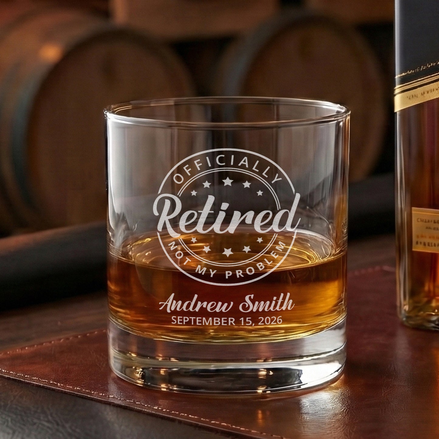 Custom Retirement Whiskey Gifts For Men - Officially Retired
