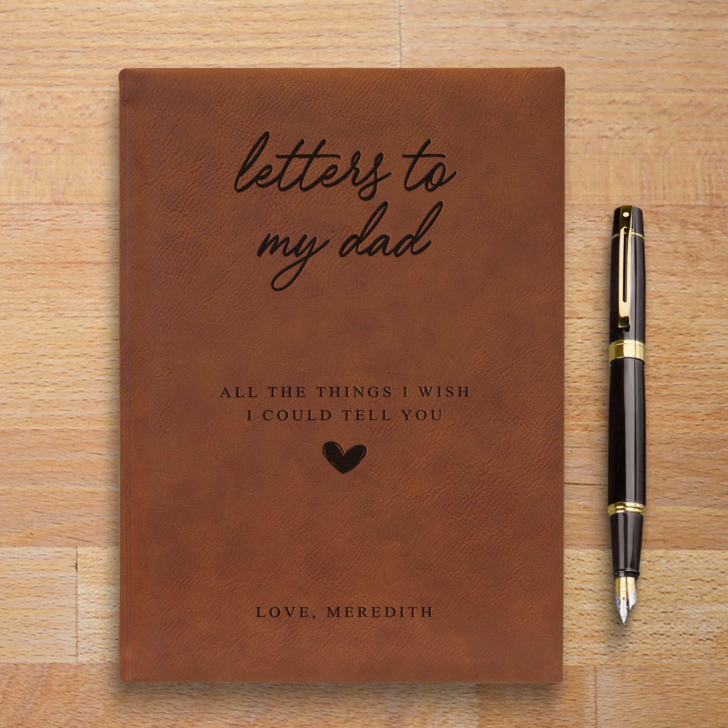 Personalized Memorial Grief Journal - Custom Leatherette Remembrance & Sympathy Gift