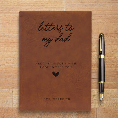 Personalized Memorial Grief Journal - Custom Leatherette Remembrance & Sympathy Gift