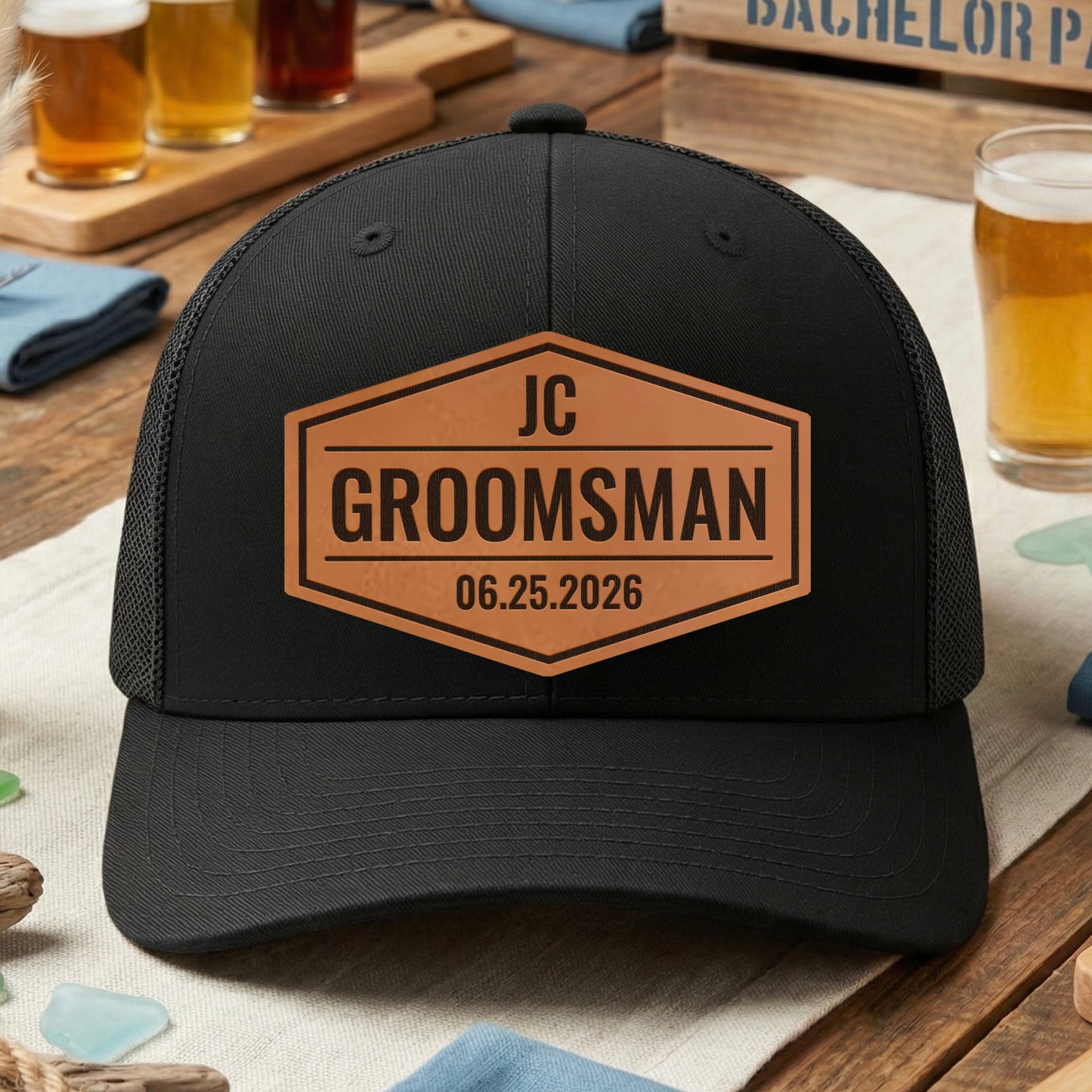 Custom Groomsmen Patch Hats - Personalized Snapbacks & Unique Bachelor Party Gift Set