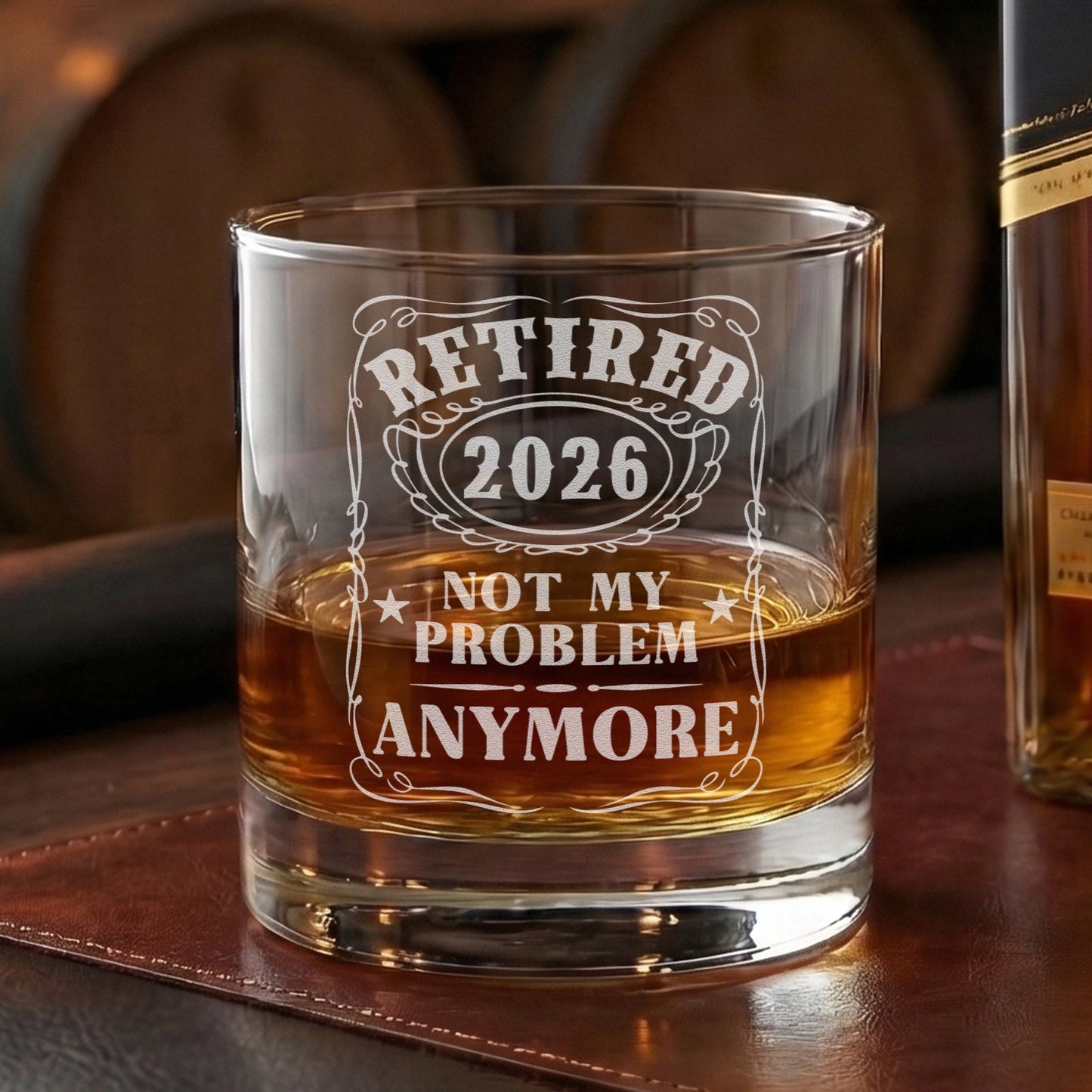 Funny 2026 Retirement Whiskey Glass For Men – Retired & Loving It Gift