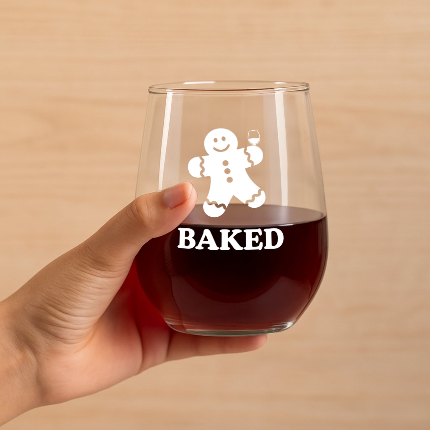 Funny Baked Gingerbread Wine Glass – Christmas Gift Idea