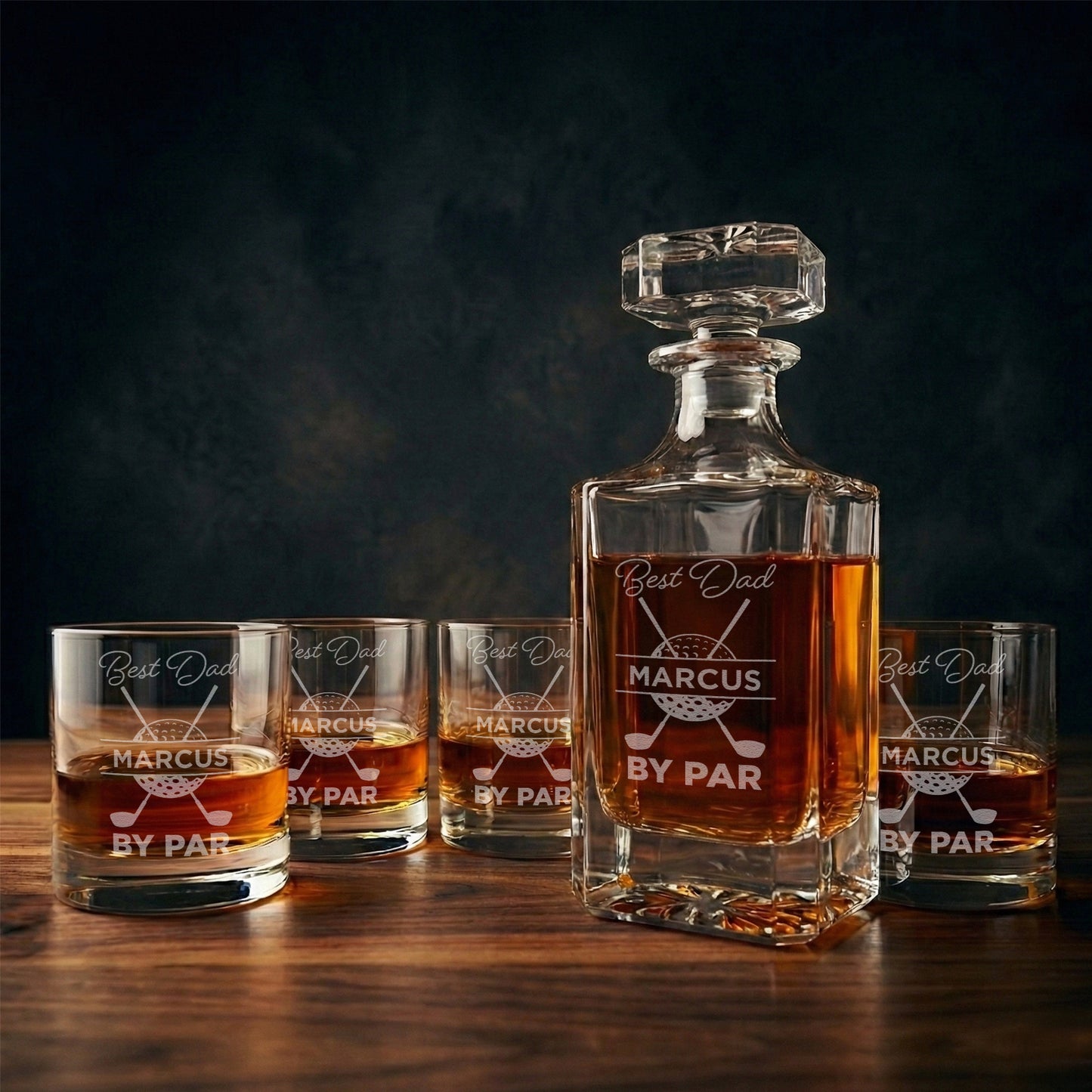 Personalized Golf Whiskey Decanter Set - Custom Engraved Bourbon Gift for Men - Golf Lover Gift for Dad, Retirement & Groomsmen