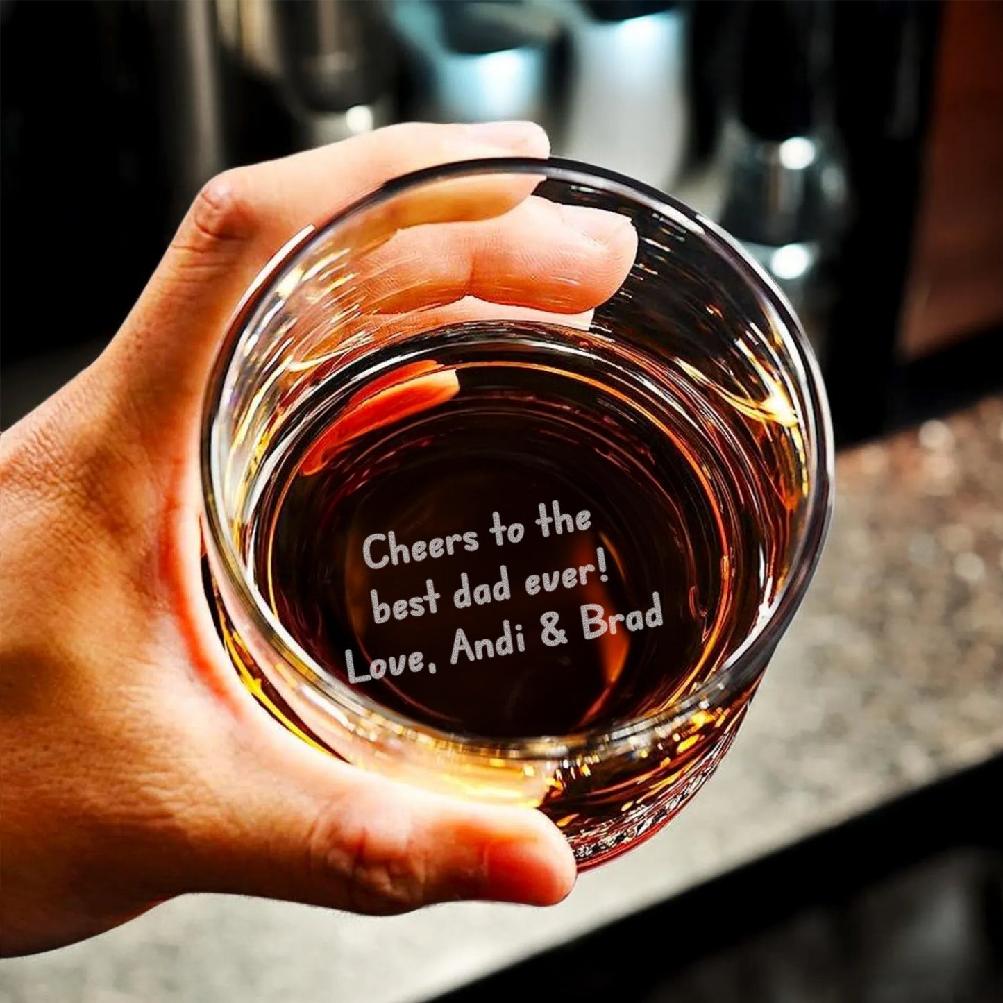 Personalized Bottom Engraved Whiskey Glass - Hidden Message Rocks Glass - Custom Secret Message Gift for Him, Groomsmen & Christmas
