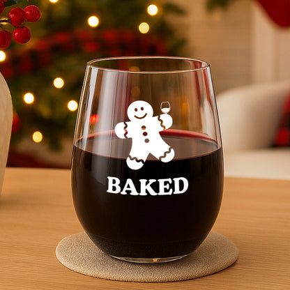 Funny Baked Gingerbread Wine Glass – Christmas Gift Idea