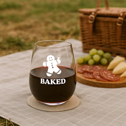 Funny Baked Gingerbread Wine Glass – Christmas Gift Idea