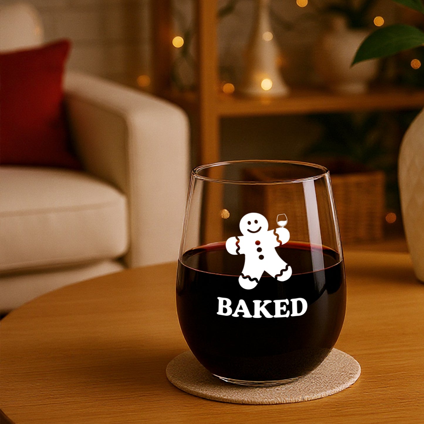 Funny Baked Gingerbread Wine Glass – Christmas Gift Idea