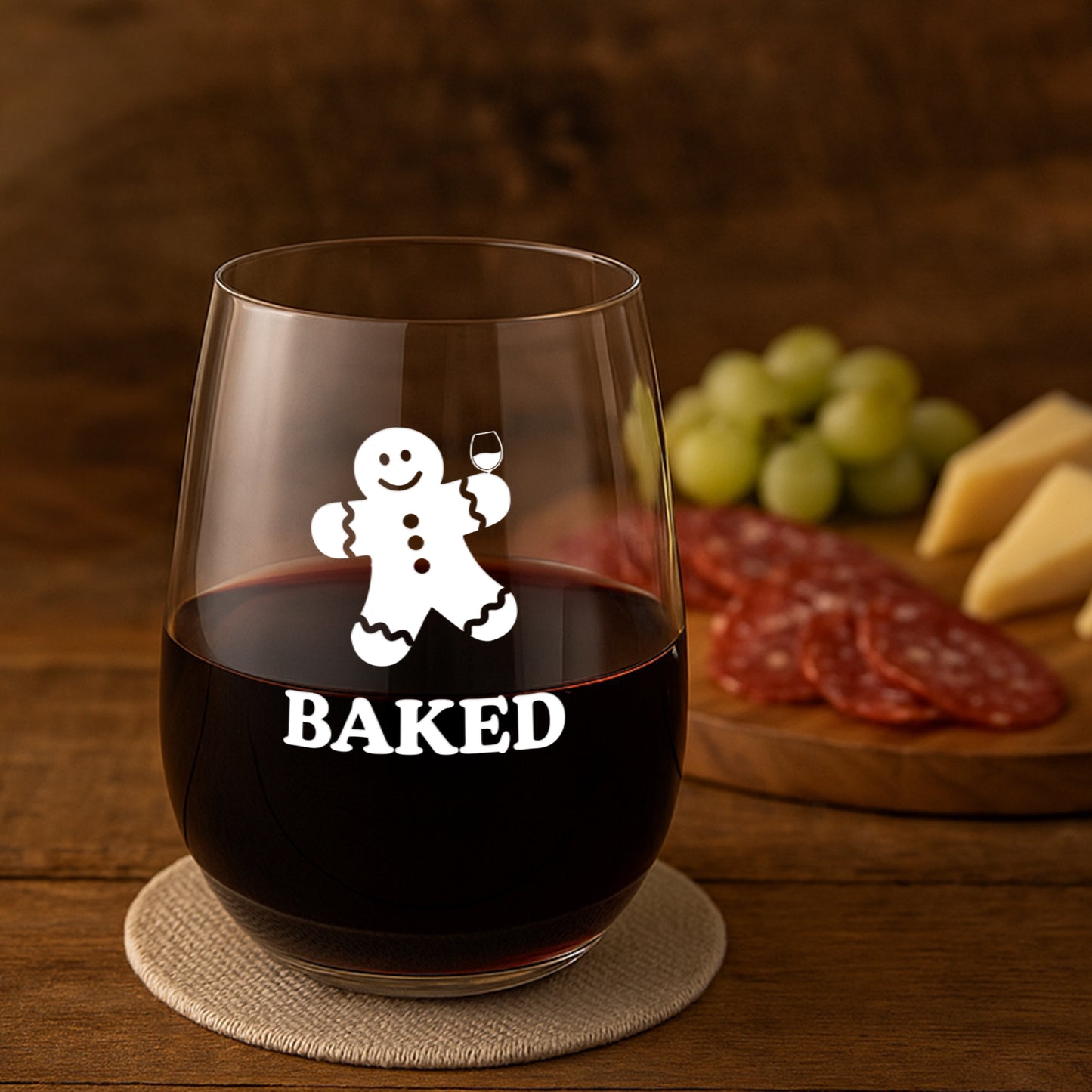 Funny Baked Gingerbread Wine Glass – Christmas Gift Idea