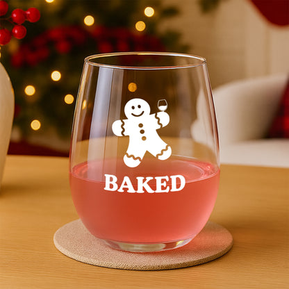 Funny Baked Gingerbread Wine Glass – Christmas Gift Idea