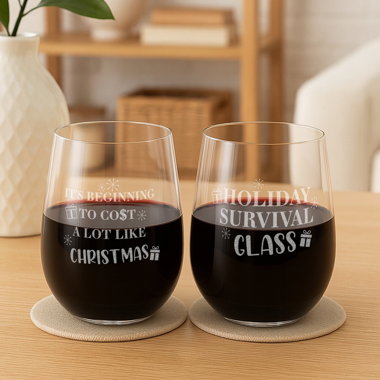 Funny Christmas Wine Glass – It’s Beginning to Cost a Lot Like Christmas Gift