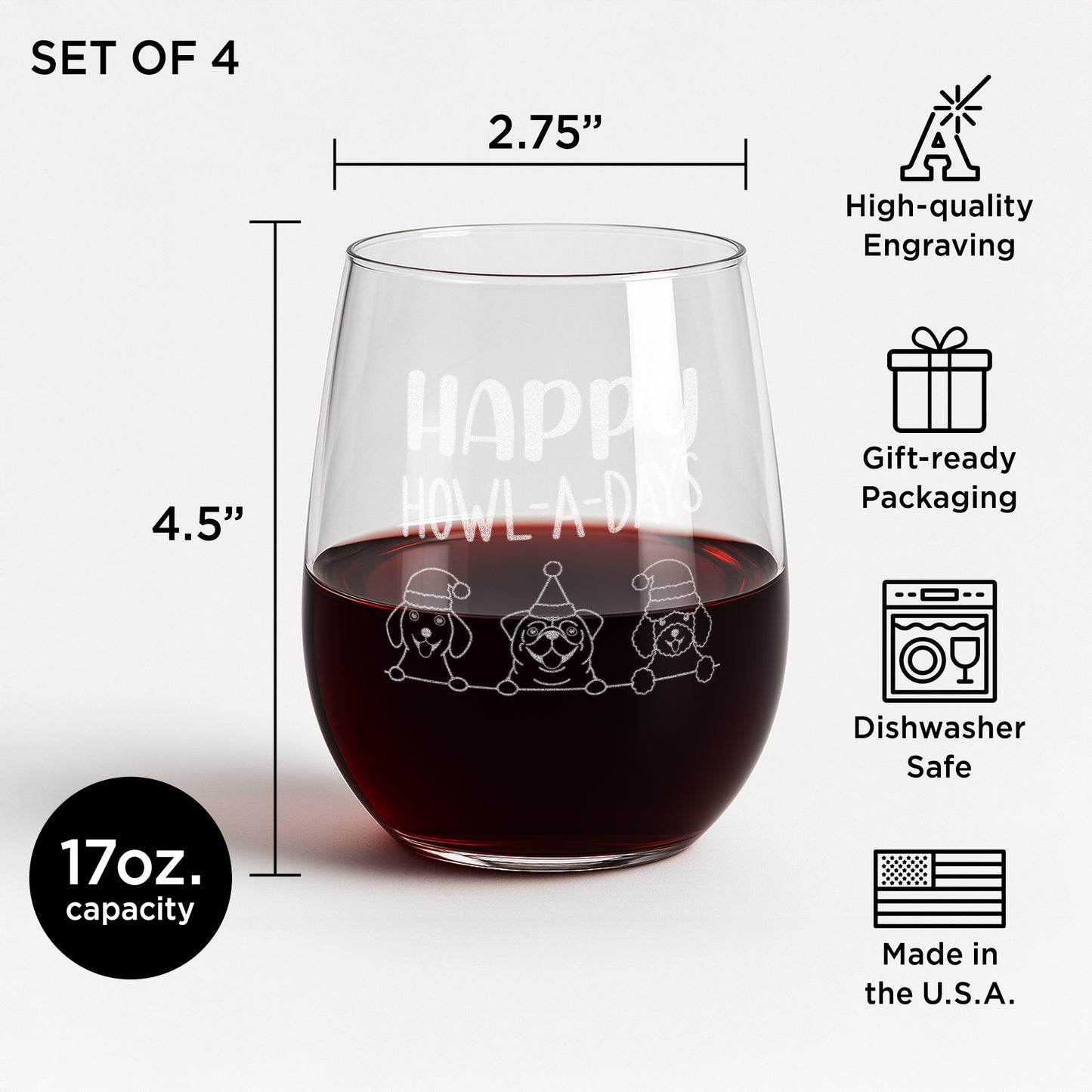 Funny Christmas Wine Glass – Holiday Gift for Women – Elephant Exchange