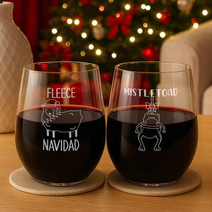 Funny Christmas Wine Glass – Holiday Gift for Women – Elephant Exchange