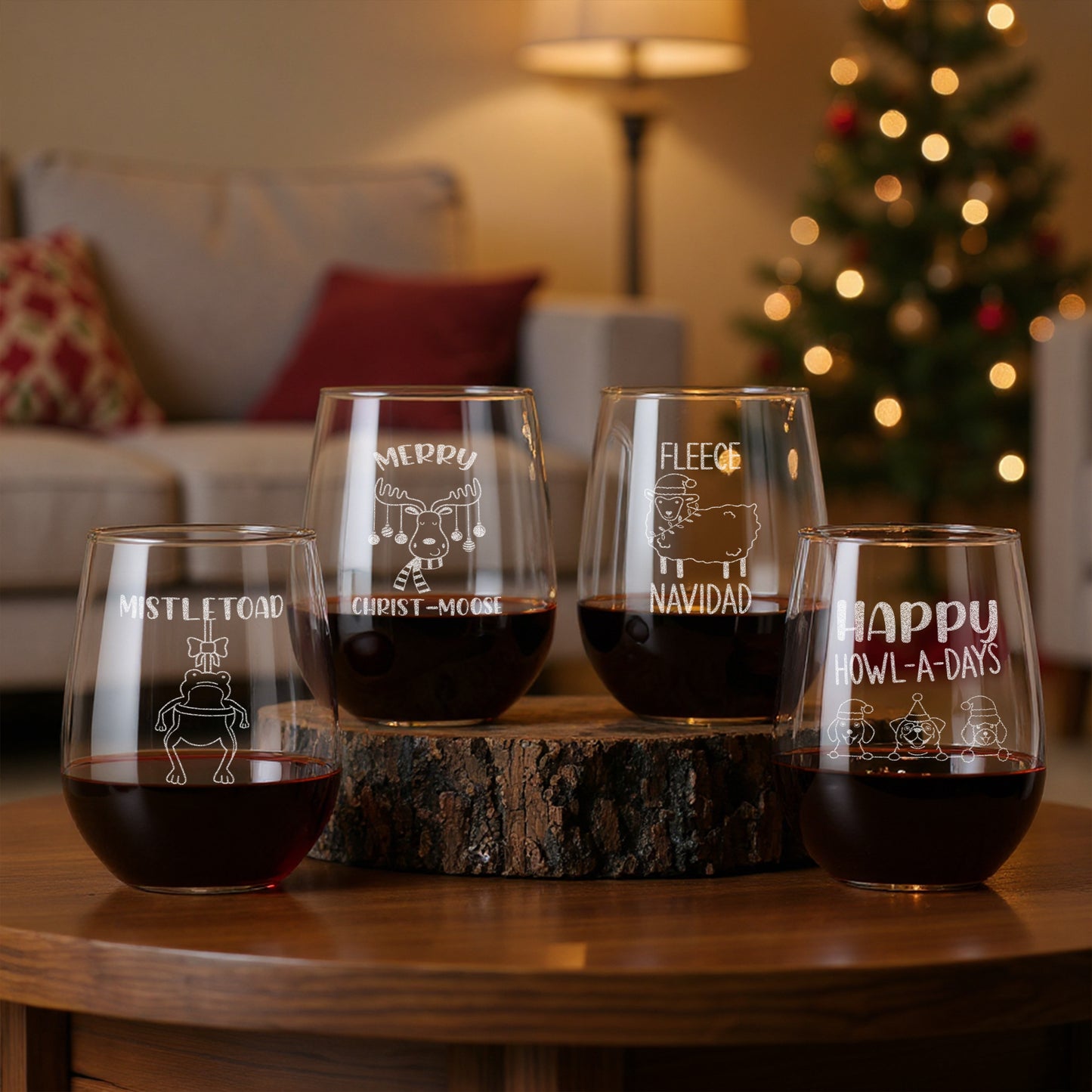 Funny Christmas Wine Glass – Holiday Gift for Women – Elephant Exchange