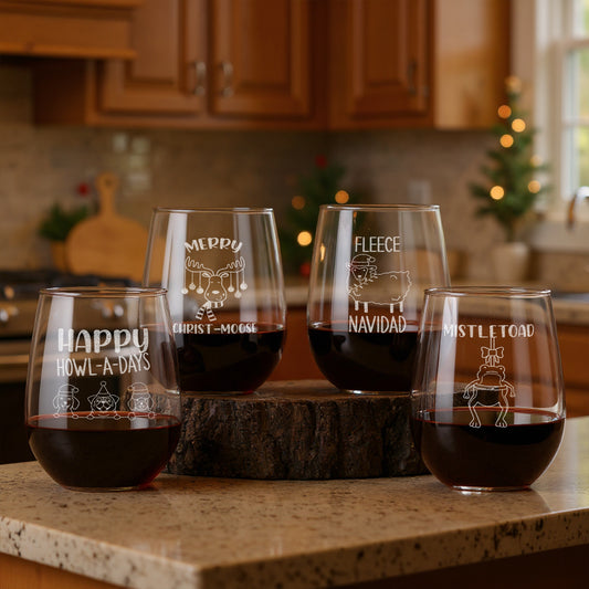 Funny Christmas Wine Glass – Holiday Gift for Women – Elephant Exchange