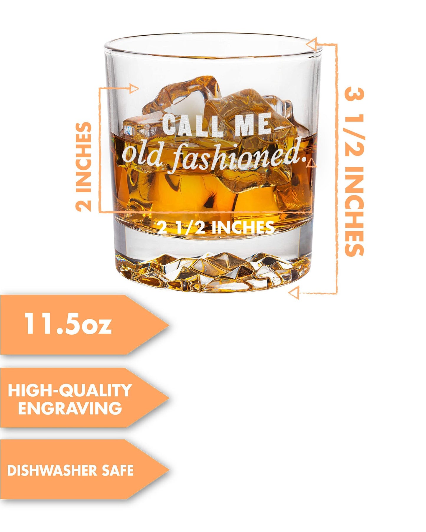 Funny Whiskey Glass-Fathers Day Gift-Call Me Old Fashioned-Birthday Gifts For Men-Gifts For Dad-Funny Gifts For Men-Old Fashioned Glass