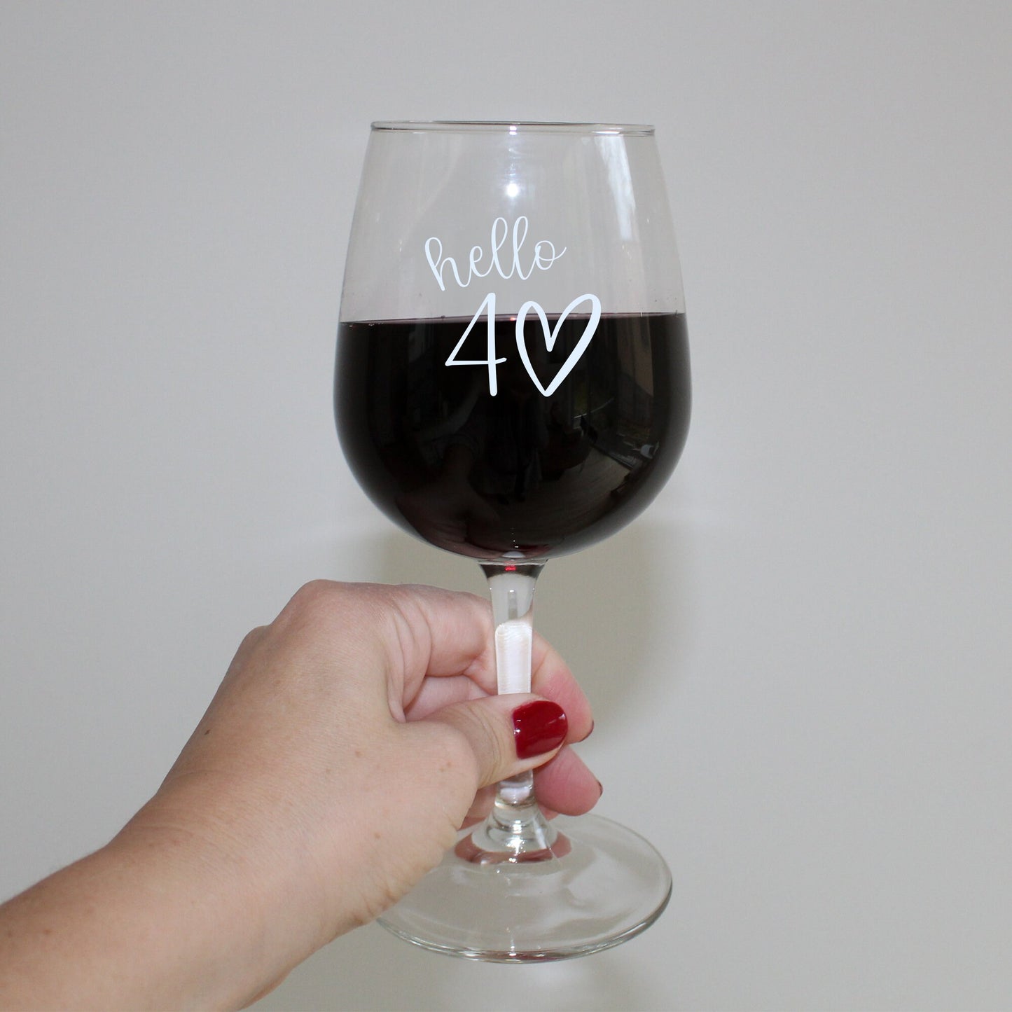 Hello 40 Wine Glass-40th Birthday Gift for Her-Funny Birthday Gift for Friend-40th Birthday Wine Glass-40th Decorations