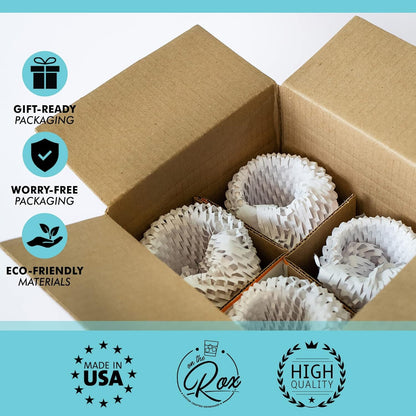 Funny Christmas Wine Glasses - 'Baked', 'Lit', 'Bottoms Up', 'Blitzened' Printed Stemless Wine Glass Set of 4 - Holiday Gifts for Her