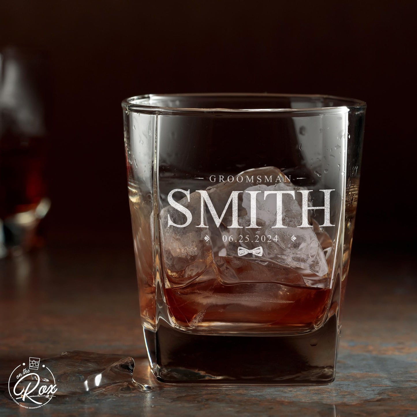 Personalized Groomsmen Whiskey Glass–Custom Engraved Best Man Gift–Groomsman Proposal Gift–Wedding Party Bourbon Glass