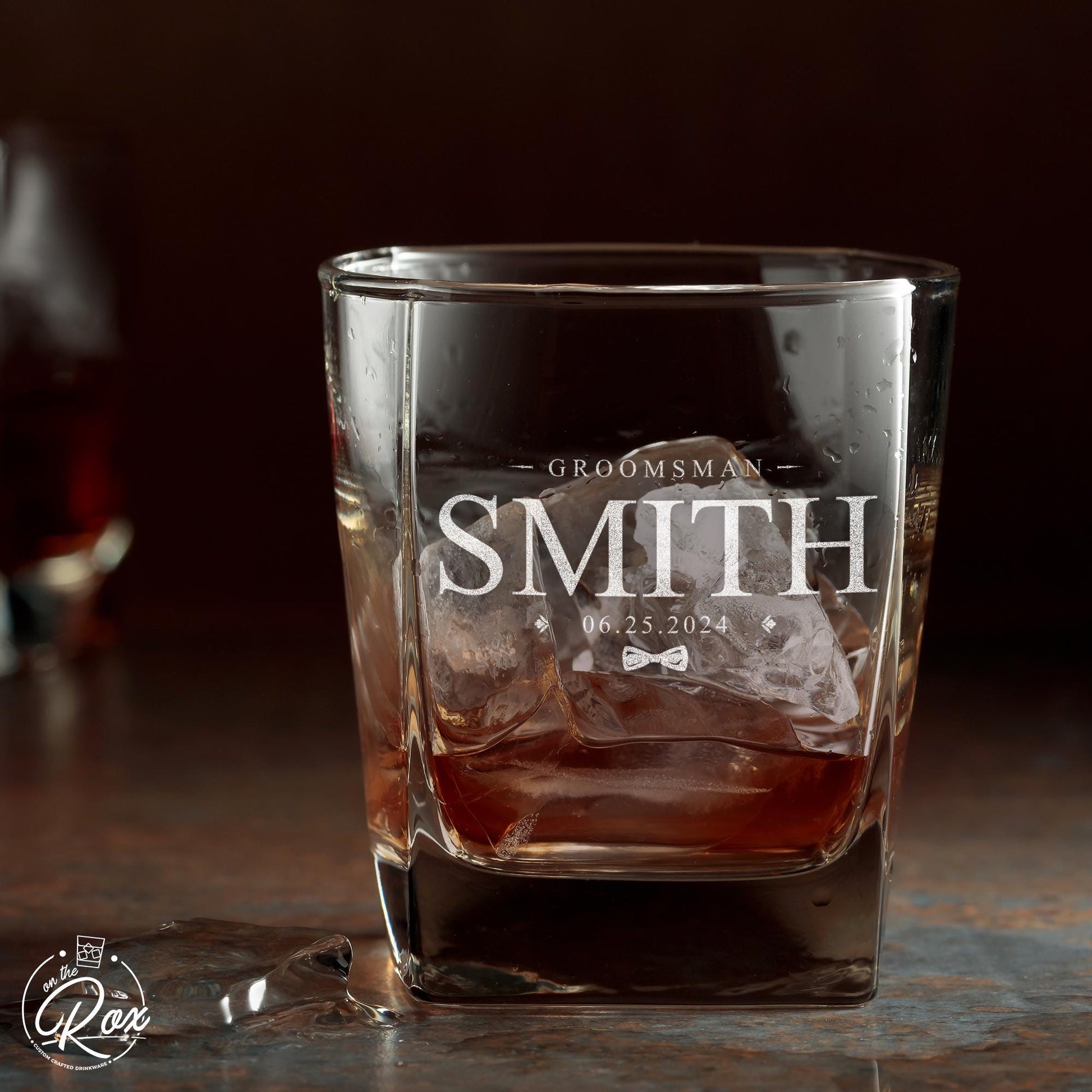 Personalized Groomsmen Whiskey Glass–Custom Engraved Best Man Gift–Groomsman Proposal Gift–Wedding Party Bourbon Glass