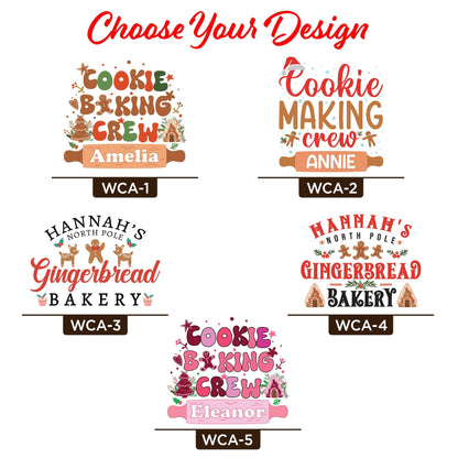 Personalized Cookie Making Crew Apron-Personalized Christmas Cookie Aprons-Custom Aprons-Kids Cookie Baking Apron-Cookie Crew-Matching Apron