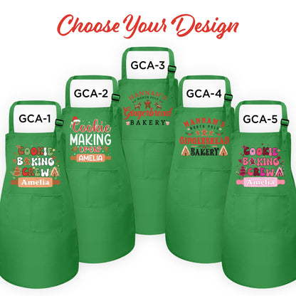 Personalized Cookie Making Crew Apron-Personalized Christmas Cookie Aprons-Custom Aprons-Kids Cookie Baking Apron-Cookie Crew-Matching Apron