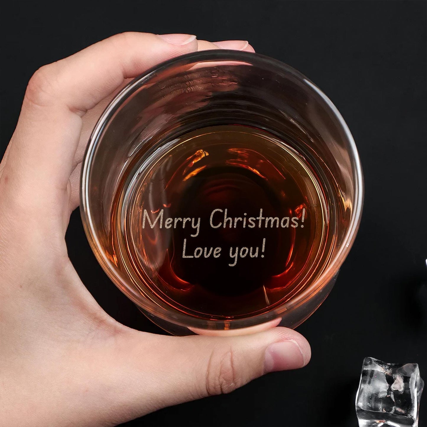 Personalized Bottom Engraved Whiskey Glass-Personalized Mens Gifts-Personalized Message-Personalized Christmas Gifts-Secret Santa Gift