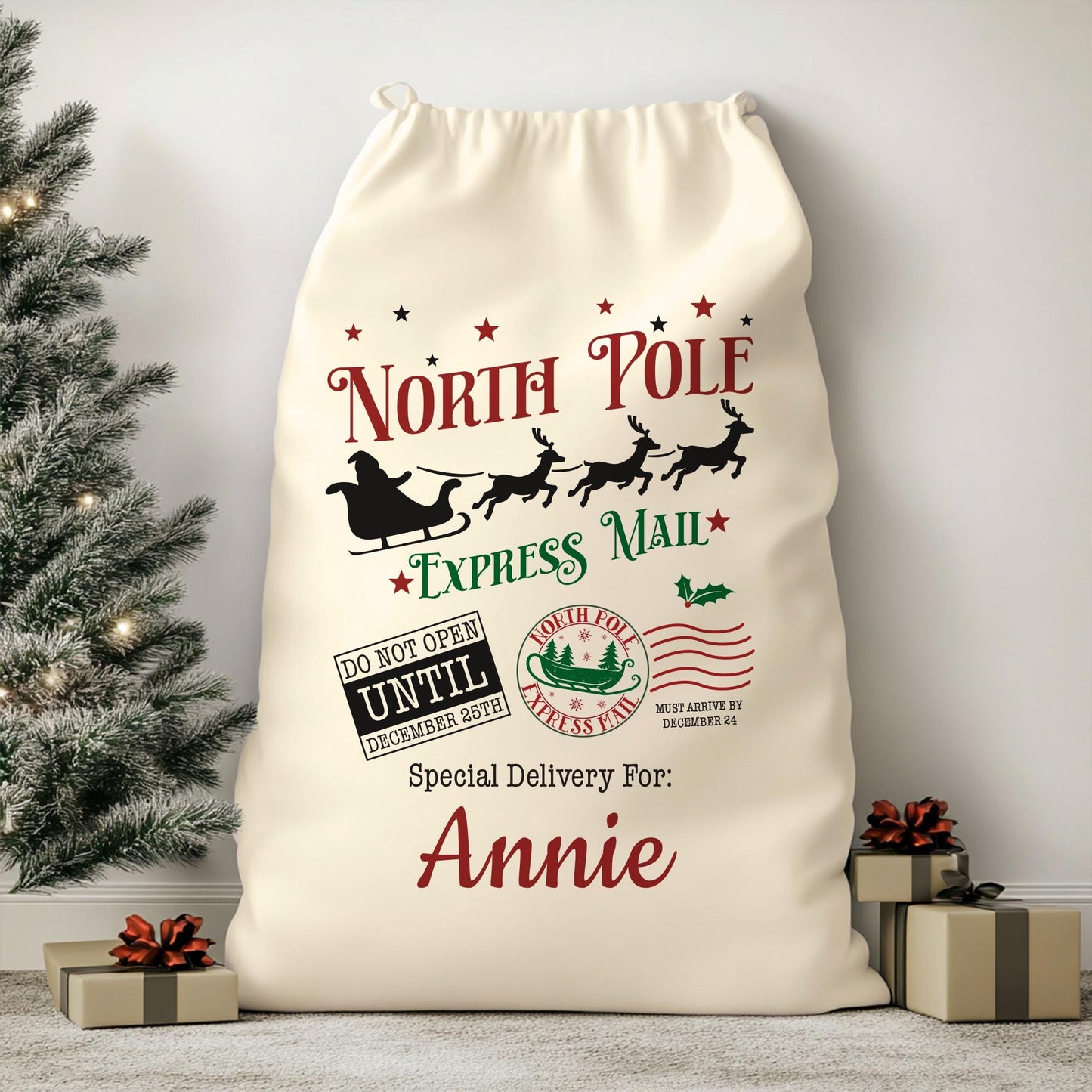 Personalized Santa Delivery Bag-Personalized Christmas Bags-Santa Sacks-Christmas Delivery Bag-Santa Gifts-Santa Decor-Santa Gift Bag