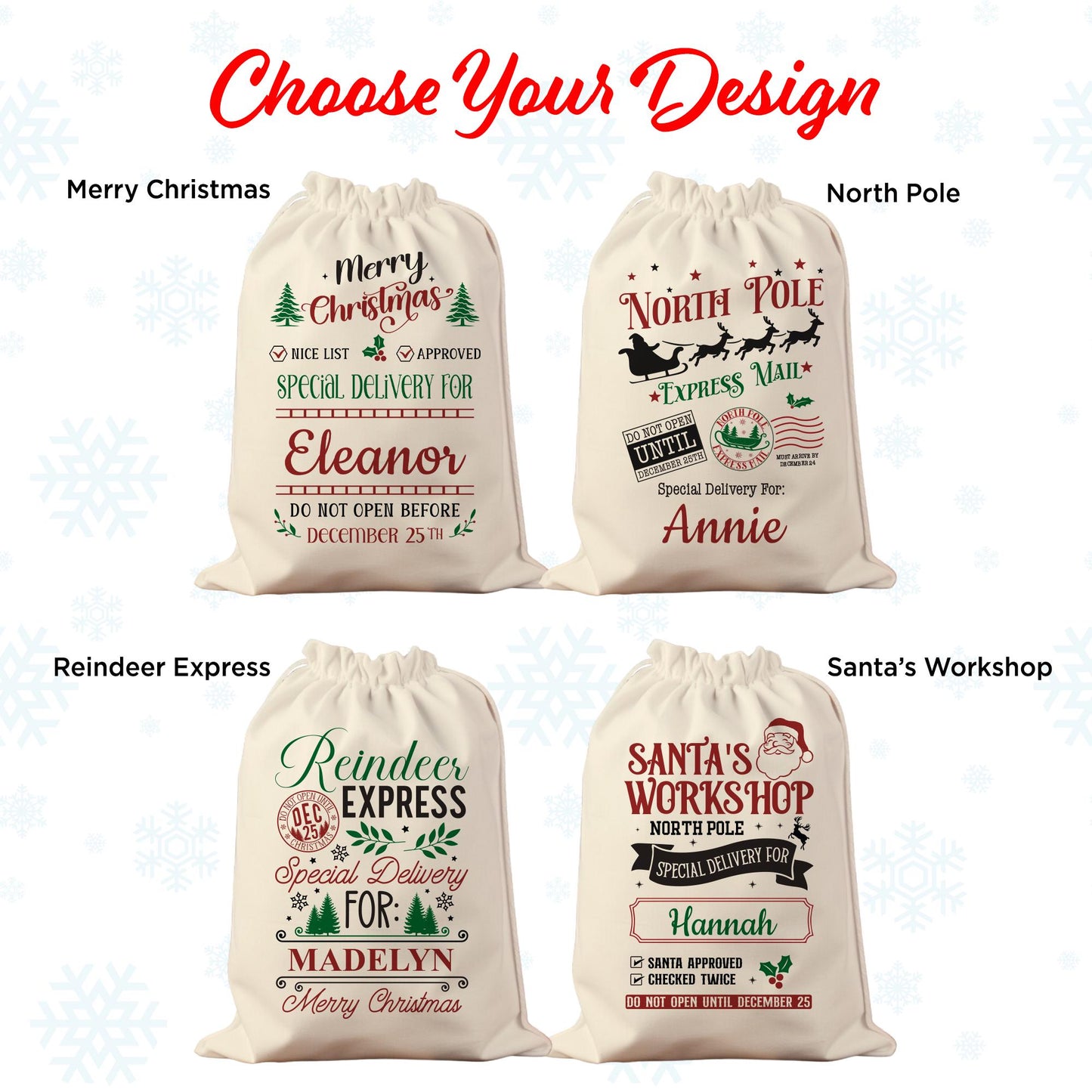 Personalized Santa Delivery Bag-Personalized Christmas Bags-Santa Sacks-Christmas Delivery Bag-Santa Gifts-Santa Decor-Santa Gift Bag