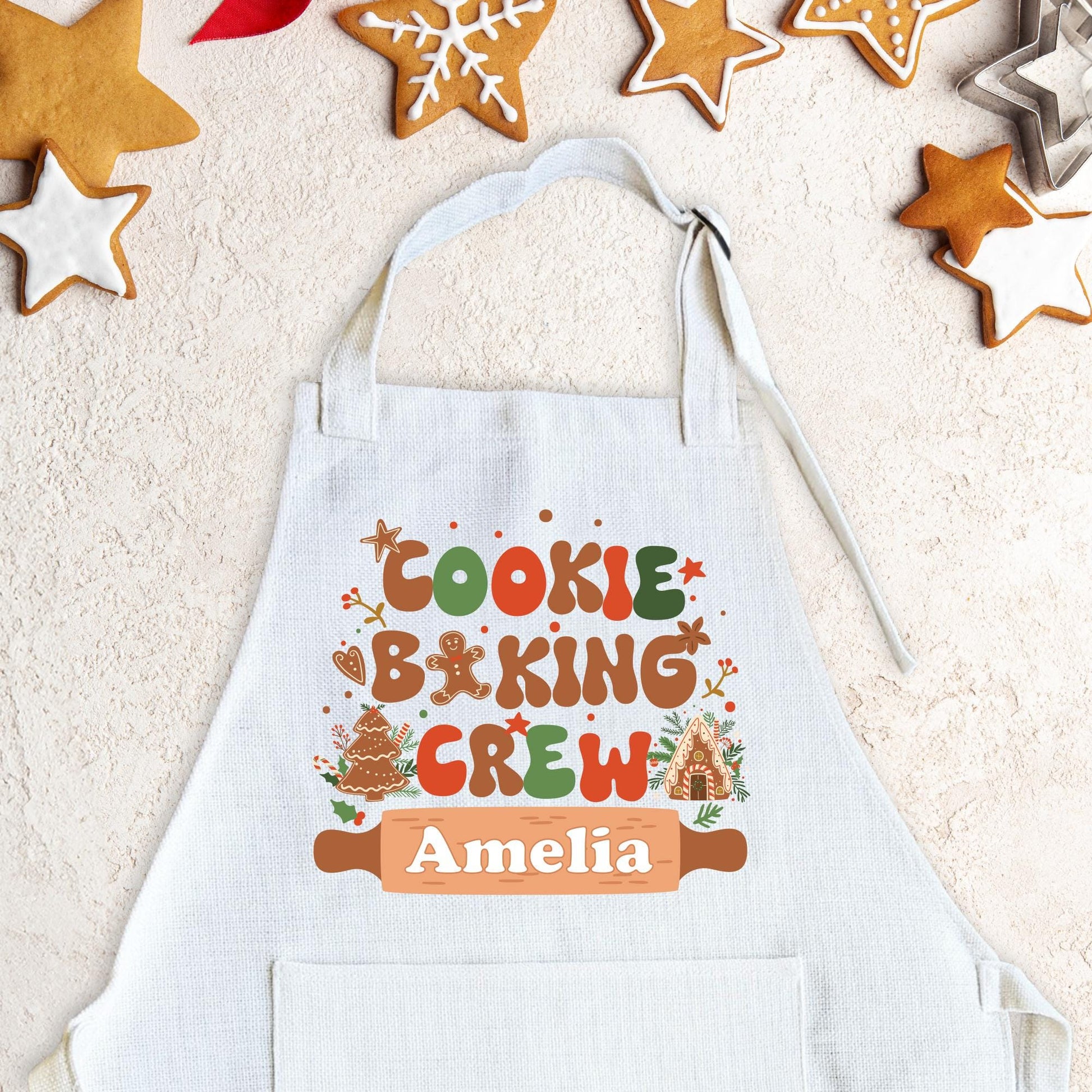 Personalized Apron-North Pole Bakery-Custom Apron-Personalized Aprons-Christmas Apron-Personalized Kids Christmas Aprons-Kids Baking Apron