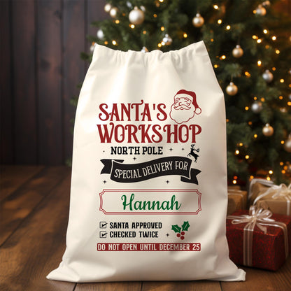 Personalized Santa Delivery Bag-Personalized Christmas Bags-Santa Sacks-Christmas Delivery Bag-Santa Gifts-Santa Decor-Santa Gift Bag