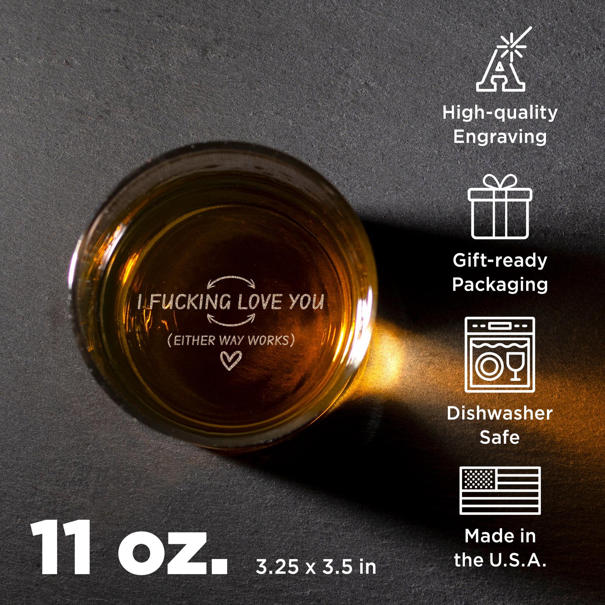 Funny Whiskey Glasses-Gift For Husband-Whiskey Glasses Engraved-Bottom Engraved Drinking Glass-Christmas Gift For Him-Whiskey Gifts