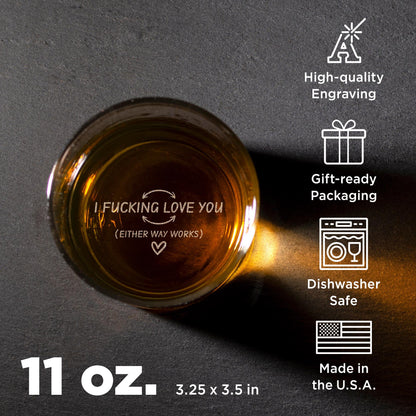 Funny Whiskey Glasses-Gift For Husband-Whiskey Glasses Engraved-Bottom Engraved Drinking Glass-Christmas Gift For Him-Whiskey Gifts