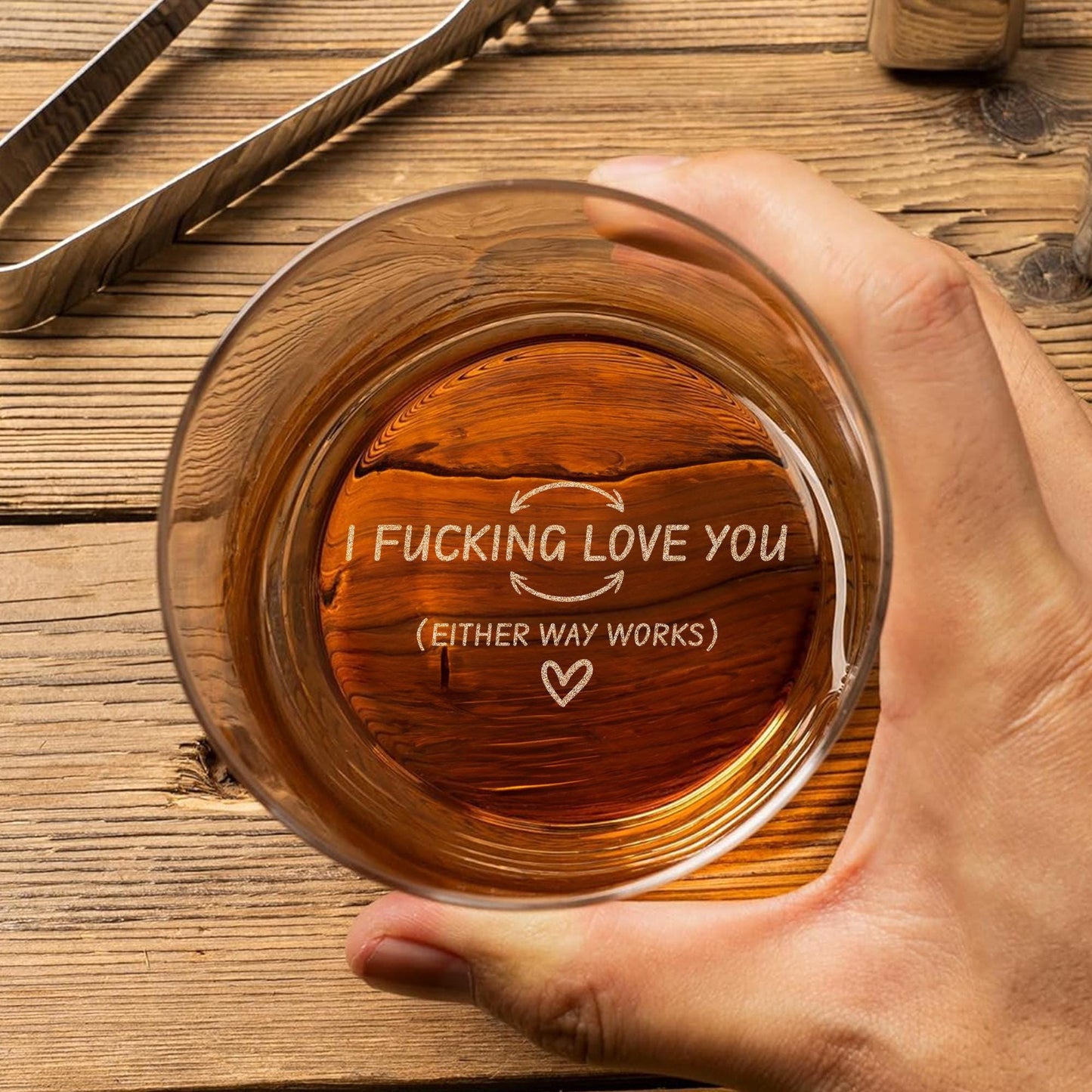 Funny Whiskey Glasses-Gift For Husband-Whiskey Glasses Engraved-Bottom Engraved Drinking Glass-Christmas Gift For Him-Whiskey Gifts